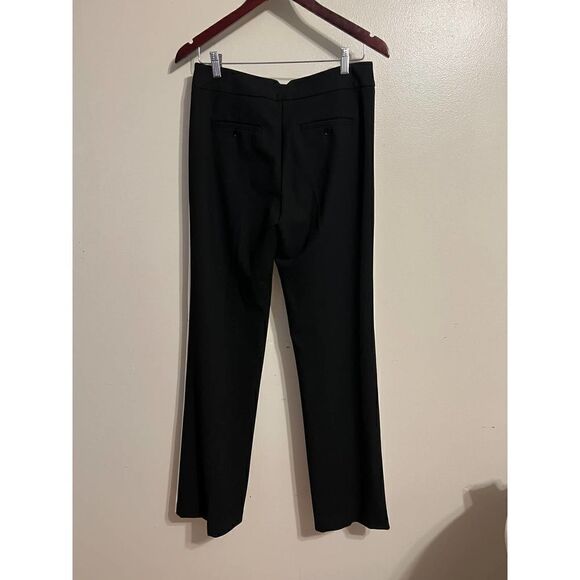 Trina Turk White Trousers with Back Stripes and Black Back Sz. 4 - Picture 5 of 8